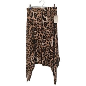 Leopard Print Majora Women's Sharkbite Midi Skirt